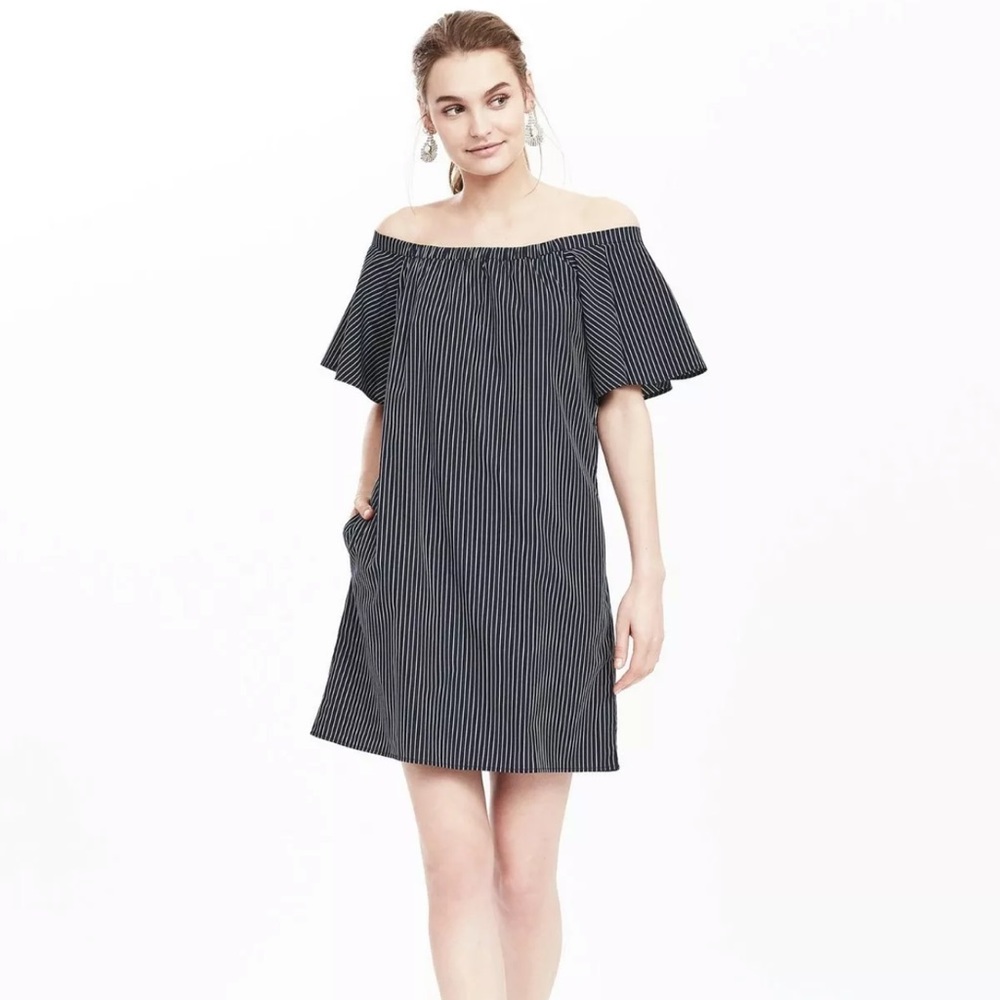 Banana Republic Off-Shoulder Flutter Sleeve Dress